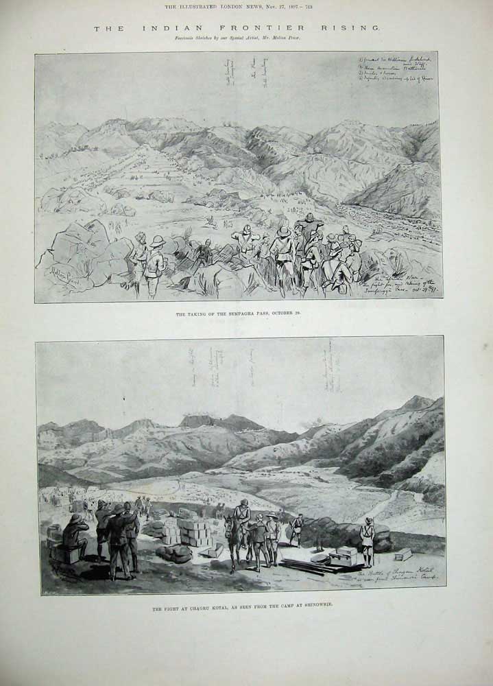Antique Old Print 1897 Lagos-Dahomey Hinterland India Sempagha Chagru War 19th