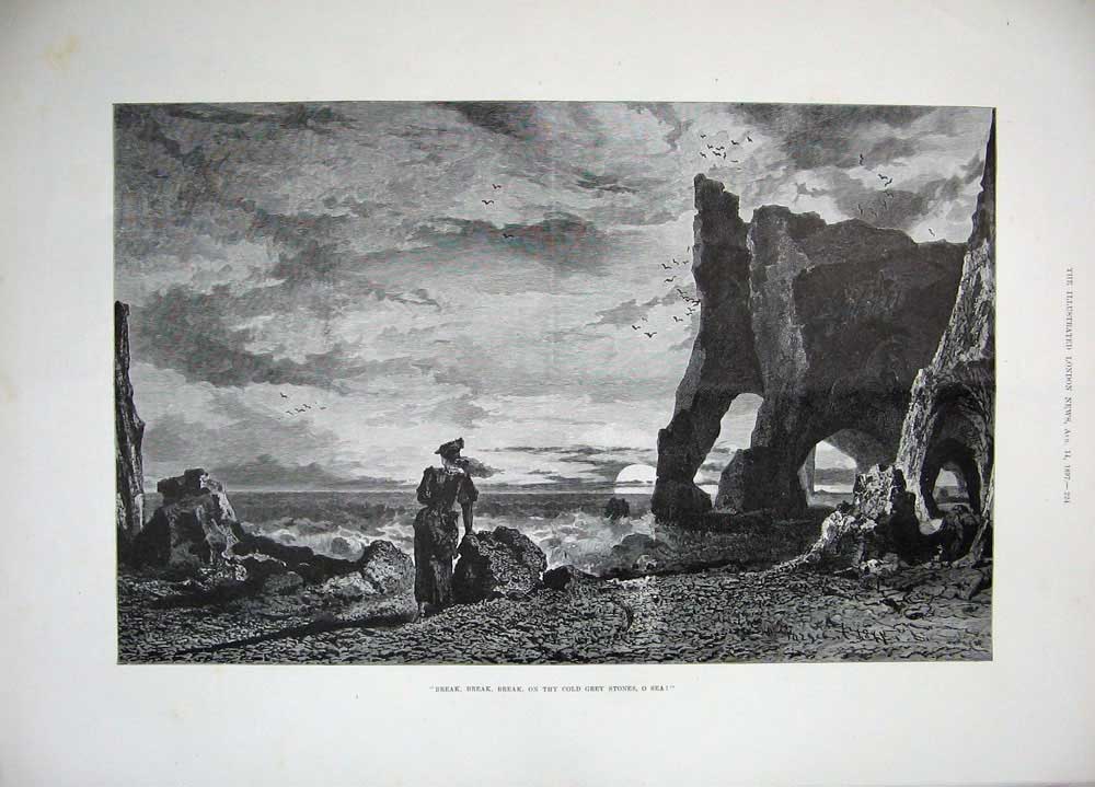 Old Antique Print 1897 Dan'L Murphy Ghost War Army Fine Art Stormy Sea 19th