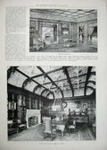 Original Old Antique Print 1897 Messrs Waring'S House Sheraton Bed-Room Tudor