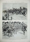 Old Antique Print 1897 Tweedmouth Costume Dinner Brook Highlanders War 19th
