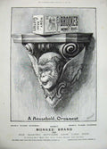 Old Antique Print 1897 Advertisement Monkey Brand Soap Cleaning Washing 19th