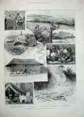 Original Old Antique Print 1897 Soudanese Revolt Uganda Church Loro King Spring