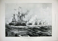 Old Antique Print 1897 Naval Manoeuvres Ship Fleet Atlantic Sea Fine Art 19th
