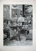 Original Old Antique Print 1897 Wedding Copenhagen Queen Denmark Amalienborg