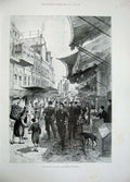 Old Antique Print 1897 Melton Prior Turkish Police Streets Stamboul Art 19th