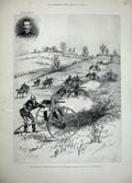 Original Old Antique Print 1897 Galloping Gun Earl Dundonald Infantry War Army