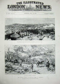Old Antique Print 1897 King Menelik Army Palace Shoa Abyssinia War Hill 19th
