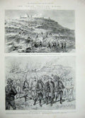 Antique Old Print 1897 India War Arhanga Kotal Battle Gurkhas Kurram Camp 19th