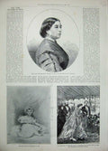 Antique Old Print 1897 Duchess Teck Princess Mary Kew Church Duke Royalty 19th