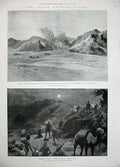 Antique Old Print 1897 India War Mohmand Jaroba Mullah Gurkha Khyber Army 19th