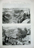 Old Antique Print 1897 India War Salarzai Bajaur Shabkadr Fort Ishmael 19th