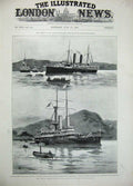 Old Antique Print 1897 Naval Manoeuvres Pearson Ship Berehaven Alexandra 19th