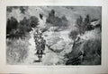 Antique Old Print 1897 India War Camp Sheranni Tochi Highlanders Army Men 19th