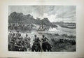 Old Antique Print 1897 Military Manoeuvres Sussex Hussars Horse Burton 19th