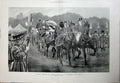 Old Antique Print 1897 Queen Yeomen Guard Buckingham Palace Horse Coach 19th