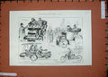 Original Old Antique Print 1897 Motor Car Club Street London Bicycle Transport