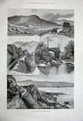 Old Antique Print 1899 Viceregal Lodge Simla Ireland Cromwells Sea Bog 19th