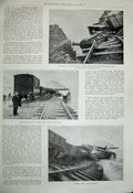 Antique Old Print 1899 Zoological Gardens Lion Railway Crash Conway Train 19th