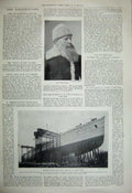 Old Antique Print 1899 Newfoundland Humber River Oceanic Ship Liner Man 19th