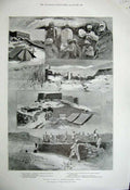 Old Antique Print 1899 Winter Scenes India Ghilzai Karappa Hospital Fort 19th