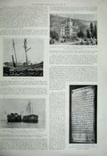 Old Antique Print 1899 Rose Hill Ship Sanatorium Meran Resistance Tablet 19th