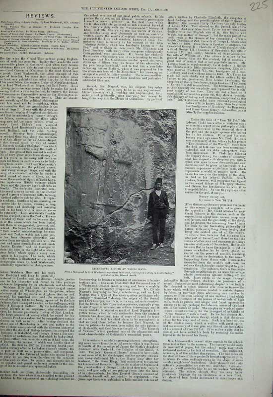 Old Antique Print 1899 Sacredotal Figure Yasili Kaya Photograph Warkworth 19th