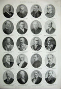 Old Antique Print 1899 Men New Year Honours Hall Saunderson Richmond Bart 19th