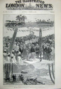 Antique Old Print 1899 Assouan River Nile Dam Church Duke Connaught Train 19th