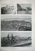 Old Antique Print 1899 Explosion Toulon France Ruins Buildings Quarries 19th