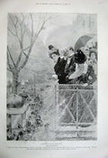 Original Old Antique Print 1899 Mardis Gras Paris France Ladies Women Carnival