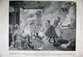 Original Old Antique Print 1899 Poland Winter Snow Horse Sier Animals Victorian