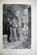 Old Antique Print 1899 Fine Art Sheridan Knowles Man Woman Travel Romance 19th