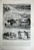 Old Antique Print 1899 Denmark Jutland Farming Harvest Ship Cattle Dairy 19th