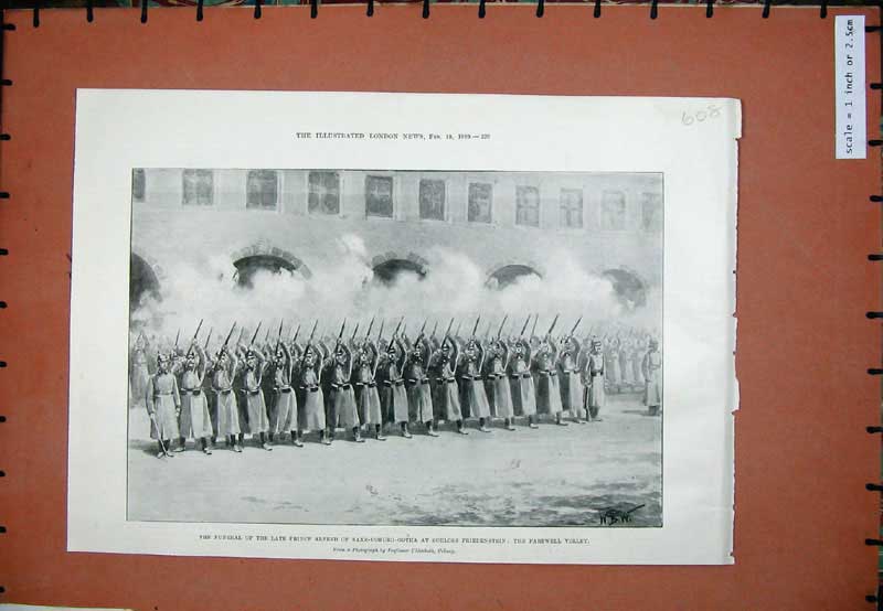 Antique Print Ref.873 1899 Funeral Prince Alfred Saxe-Coburg-Gotha Schloss