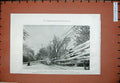 Old Antique Print 1899 Snow Storm Blizzard Hamilton Canada Telegraph Pole 19th