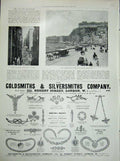 Old Antique Print 1900 Naples Pollonetto Promenade Lucia Jewellers London 20th