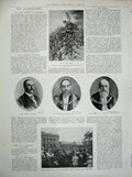 Original Old Antique Print 1900 Durban Town Hall Frank Green Alderman Lawrence