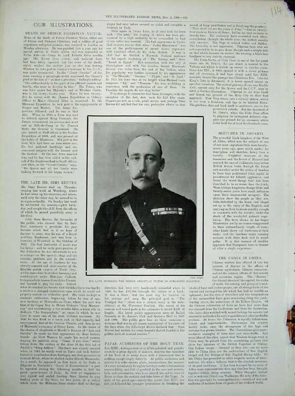 Original Old Antique Print 1900 Prince Christian Victor Schleswig-Holstein Man