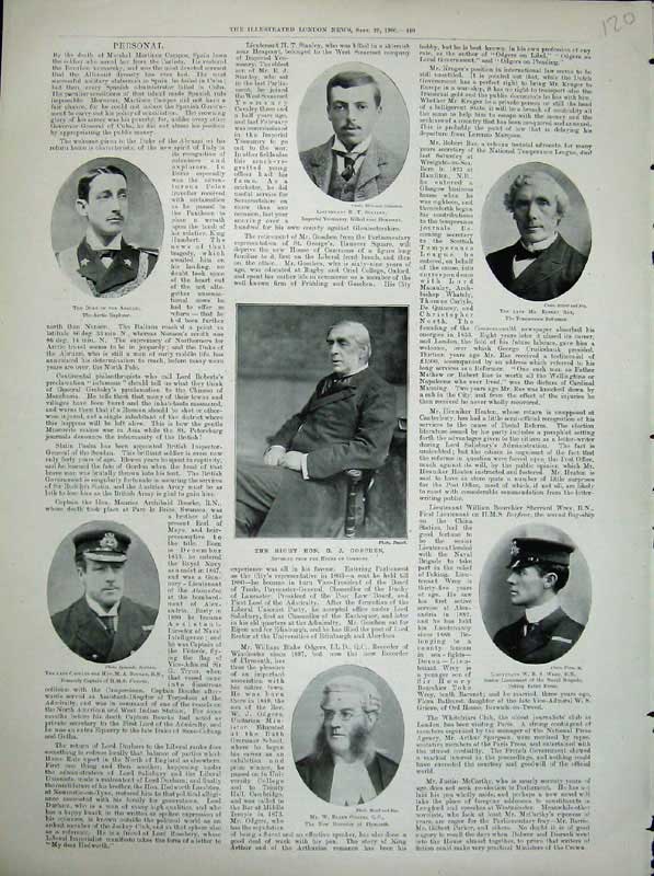 Original Old Antique Print 1900 Commons Stanley Rae Wrey Goschen Bourke Odgers