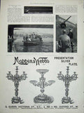 Old Antique Print 1900 Mappin Webb Silver Alpha Fire-Float Baot Kekewich 20th