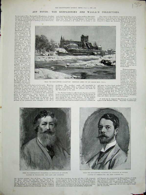 Old Antique Print 1900 Jedburgh Abbey Kepplestone Lord Leighton Sargent 20th
