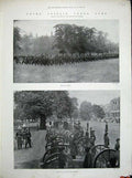 Original Old Antique Print 1900 British Siers Army Physical Drill Officers 20th