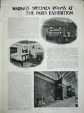 Old Antique Print 1900 Waring'S Specimen Rooms Paris Exhibition Nursery 20th