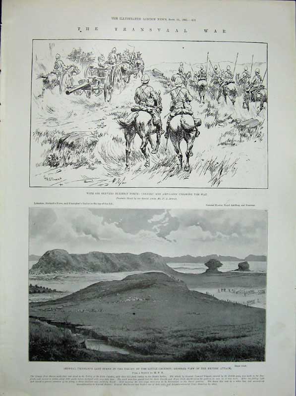 Old Antique Print 1900 Transvaal War Prinsloo Boers Caledon Buller Army 20th