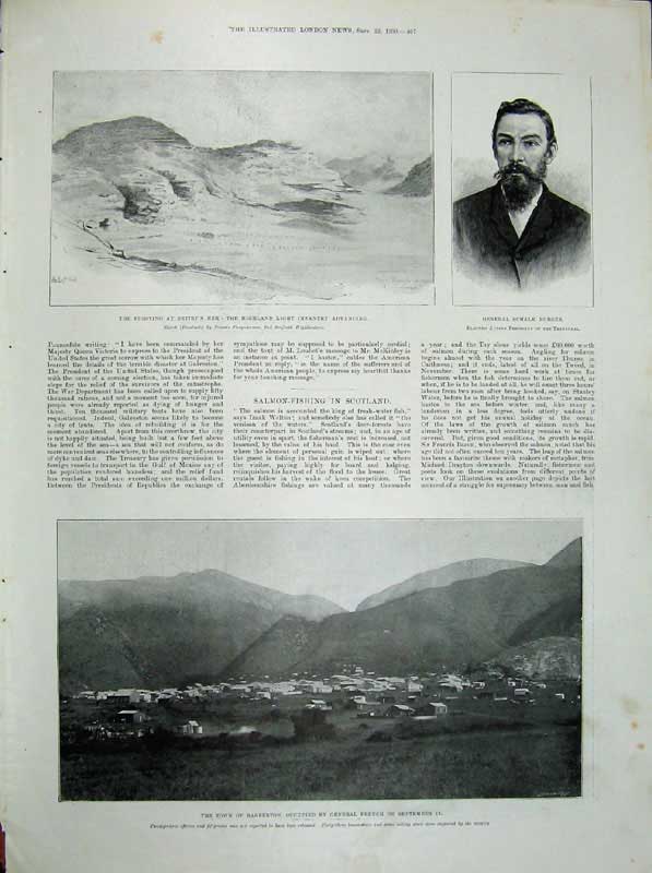 Old Antique Print 1900 China Bananas Colombo Christians Tientsin Burger 20th