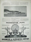 Antique Old Print 1900 Paris Exhibition Pavilion Warings Torpedo Ship War 20th