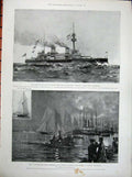 Old Antique Print 1900 Charles Russell Baron Killowen Ship Brennus War 20th