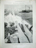 Old Antique Print 1900 Nitrate Trophy Paris Soda Ship H.M.S Howe Naval 20th