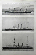Old Antique Print 1900 Duke York Australia Ship Ophir George Juno Liner 20th