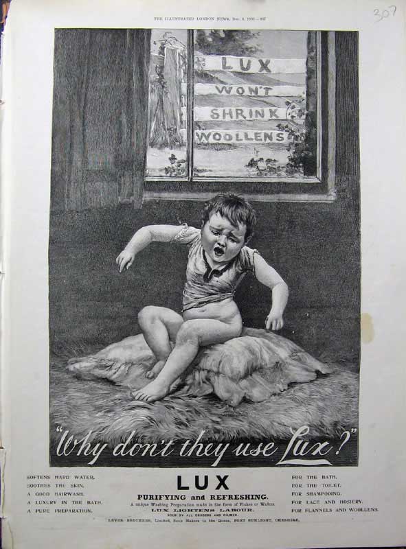 Old Antique Print 1900 Advertisement Lux Soap Bath Toilet Shampoo Flakes 20th